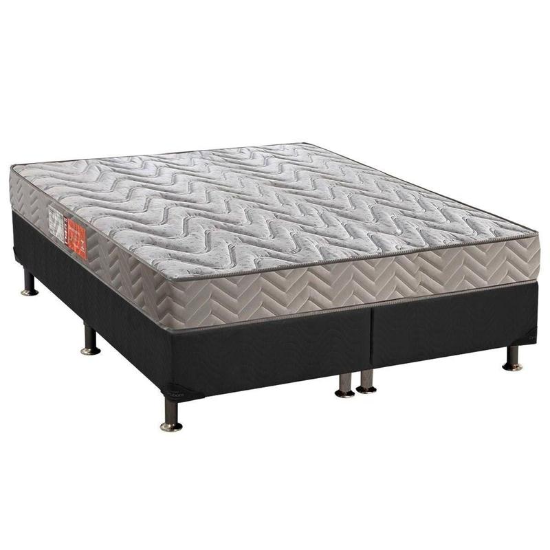 Cama Box Queen: Colchão Espuma D45 Paropas Pasquale + Base CRC Suede Gray(158x198)