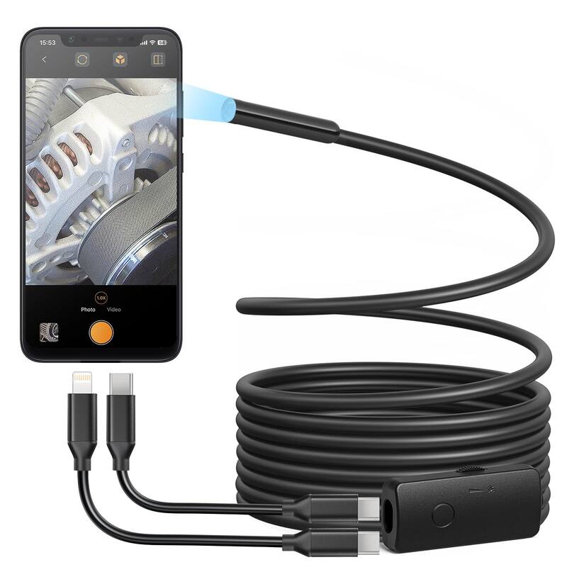 Câmera de endoscópio USB Anykit 8 luzes LED ajustáveis IP67