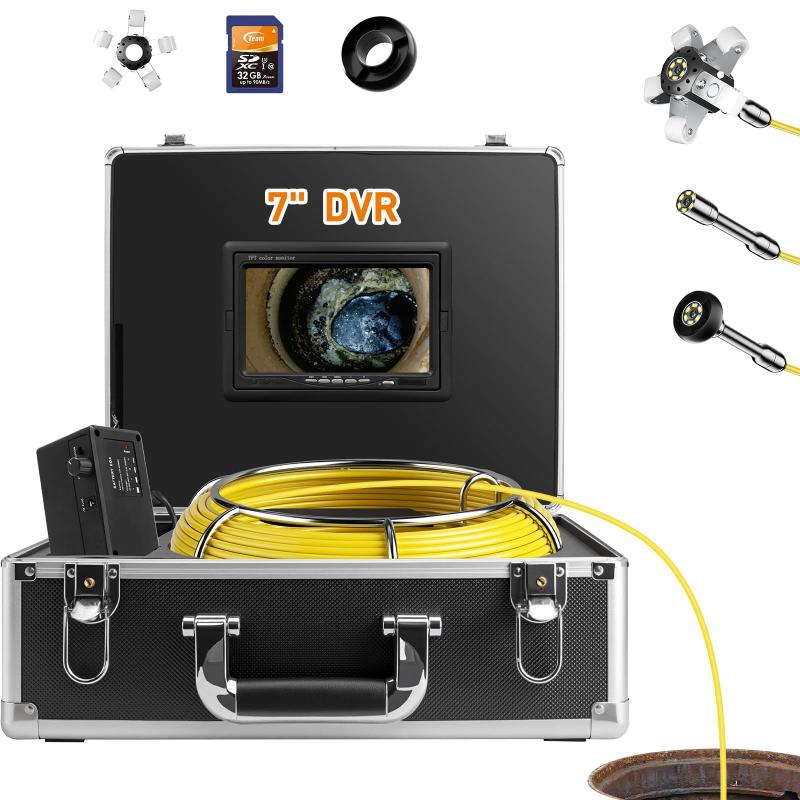 Câmera de Esgoto Seenezader 30m 7" 1080P DVR 6 LEDs à Prova d'Água