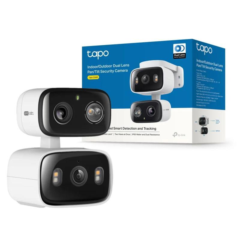 Câmera de Segurança Externa WiFi TPLink Tapo C246D Dual Lens 2K Vision branca