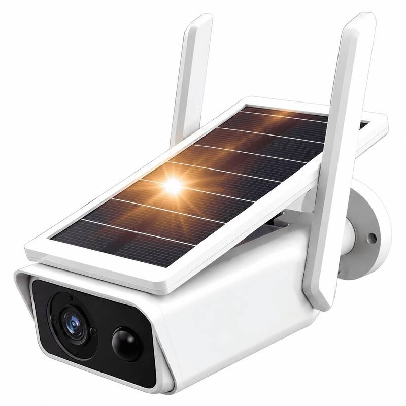 Câmera De Segurança Wi-fi Hd Solar Com Sensor De Movimento Branco