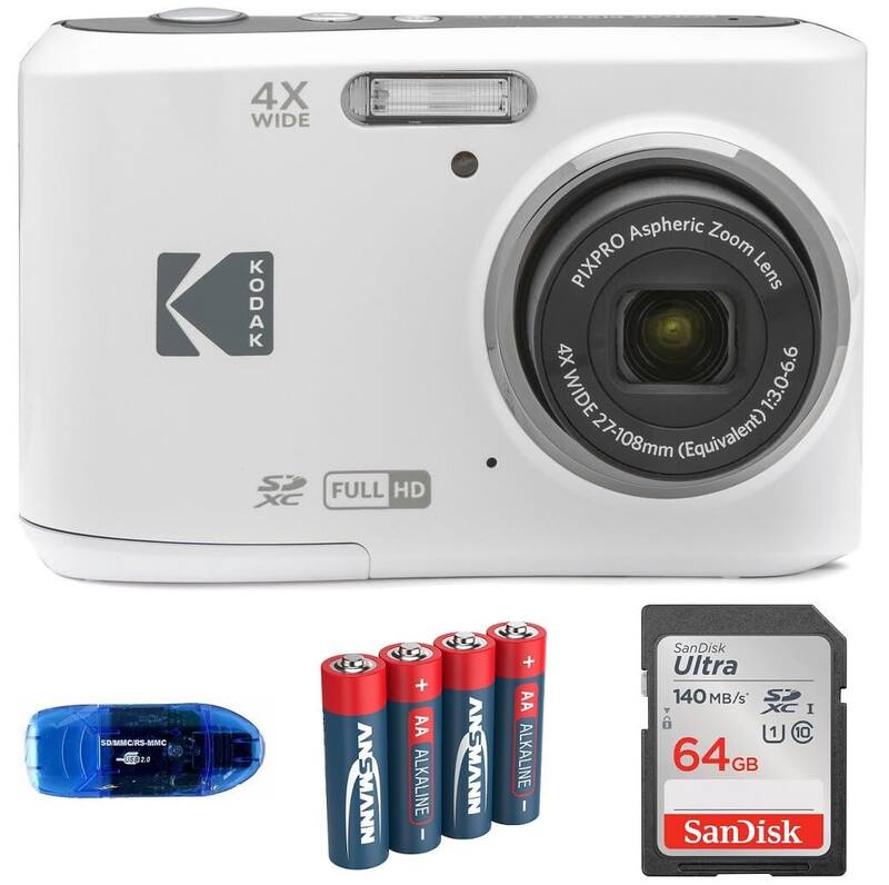 Câmera digital KODAK Pixpro FZ45 com cartão de memória SDXC de 64 GB