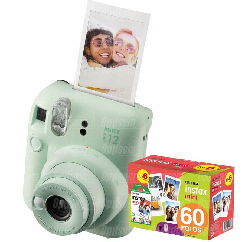 Câmera Fujifilm Instax Mini 12 Revela Foto + Pack Filme 60 Fotos Verde