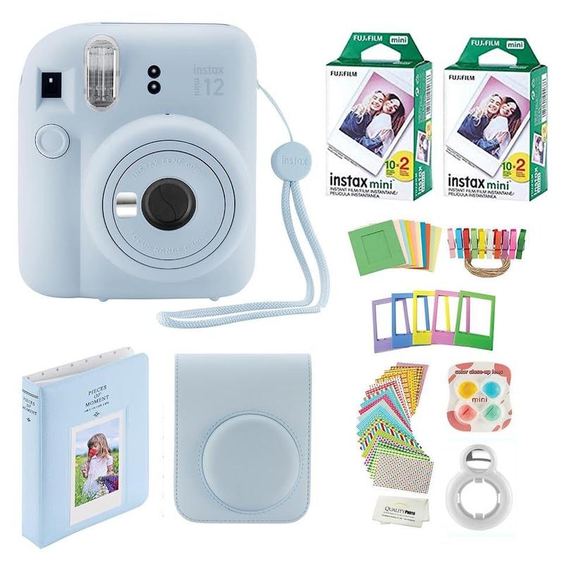Câmera instantânea Fujifilm Instax Mini 12 com estojo e 40 filmes azuis