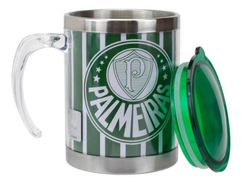 Caneca Térmica Com Tampa 450ml Listrada - Palmeiras