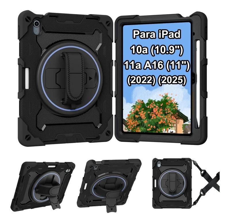 Capa Anti Impacto Compativel ipadd 10a 11a (16a 2025) geração 10.9'' Suporte Alça de ombro Suporte S-Pen