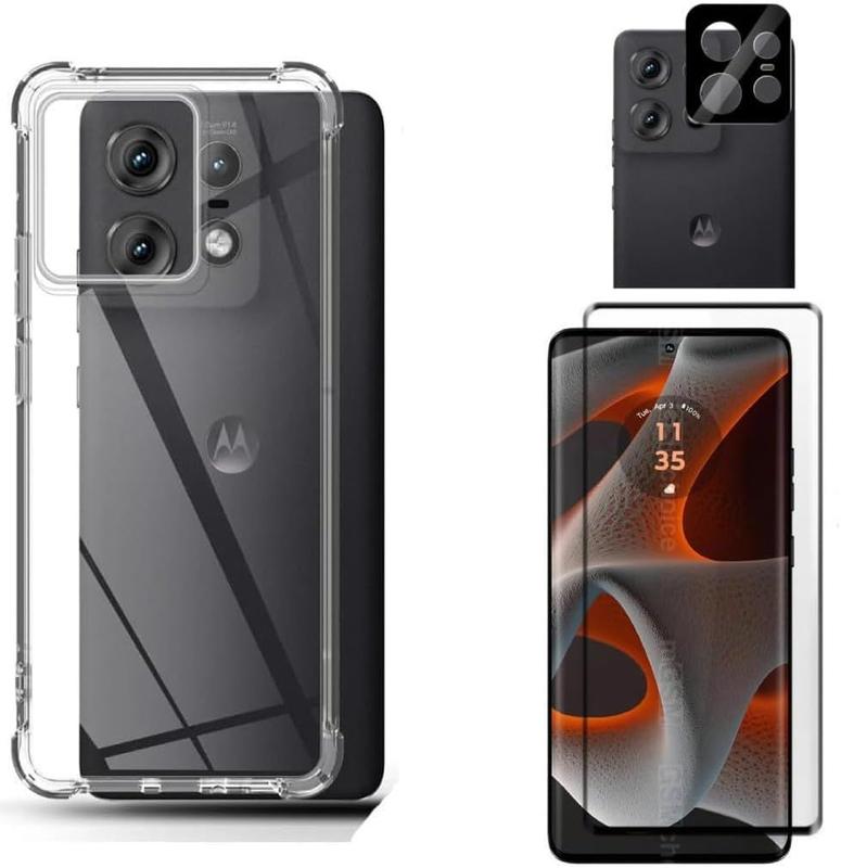 Capa Anti Shock P/Moto Edge 50 Pro + Pelicula 9D + Camera