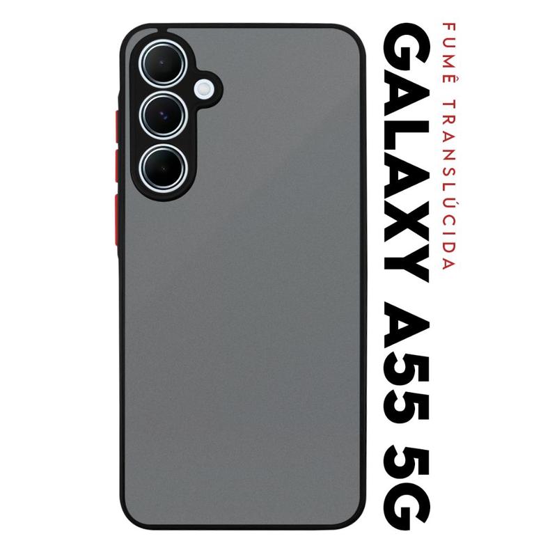 Capa Capinha Anti Impacto Space Acrílico Translucida Fumê Protetora para Galaxy A55 A556 tela 6.6