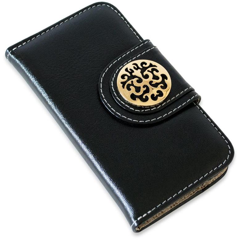 Capa Carteira Couro Johari Preto Para Moto Edge 40 Neo XT2307
