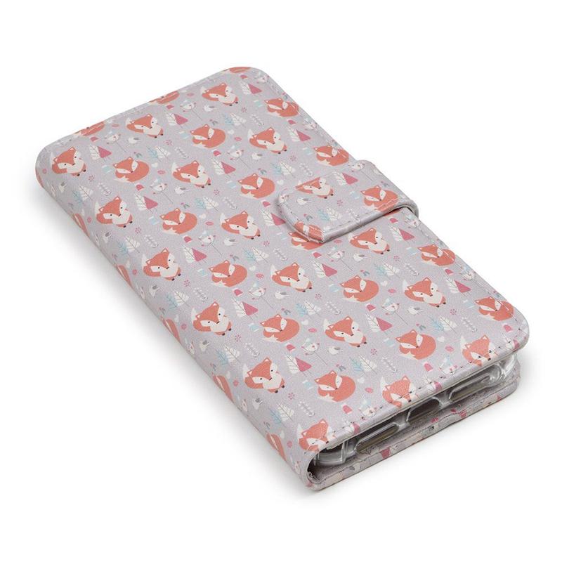Capa carteira estampada tendencias raposa cinza e198 para samsung m53 5g m536