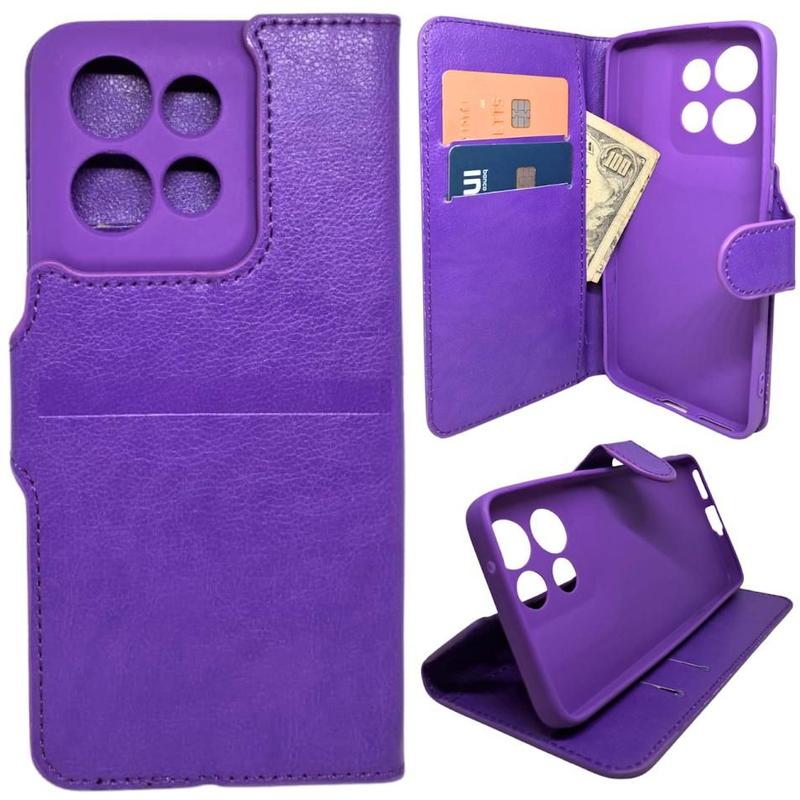 Capa Carteira para Motorola Edge 50 NEO (Tela de 6.4) Capinha Case Cor:Roxo