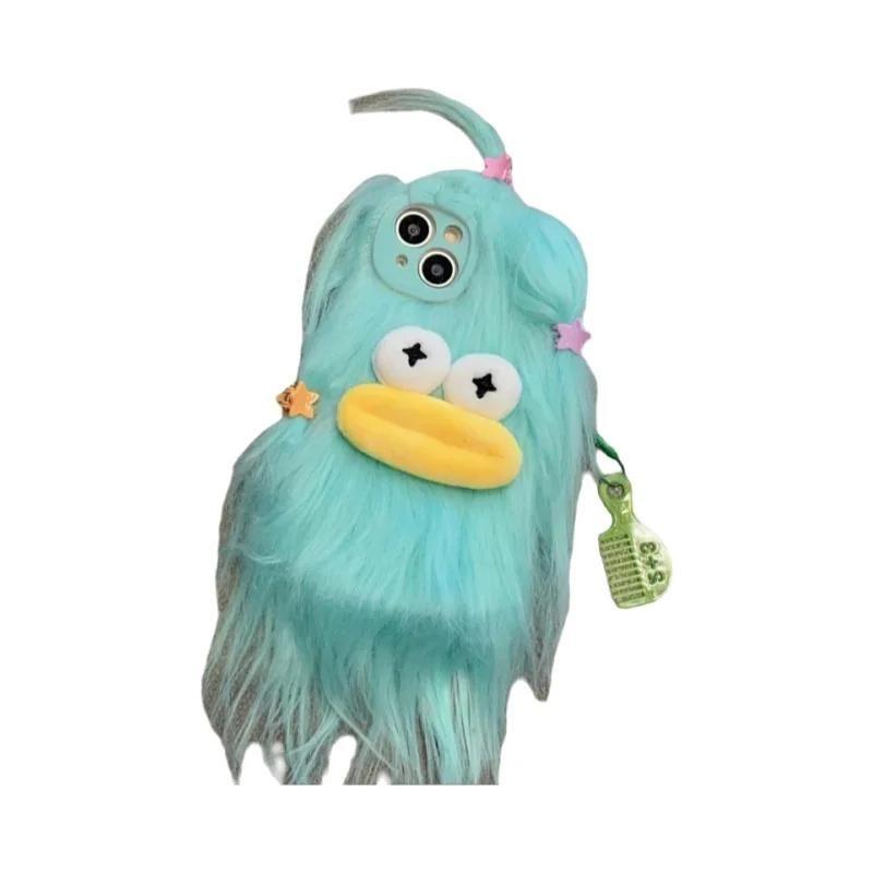 Capa De Pelúcia Quente E Fofa De Monstro Para Meninas, Para iPhone 18 pro Max 17 16 15 14 13 12 11