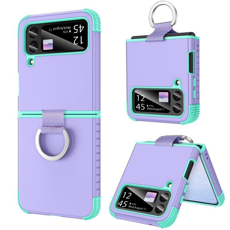 Capa de telefone BENTOBEN Samsung Galaxy Z Flip 4 5G roxa/menta