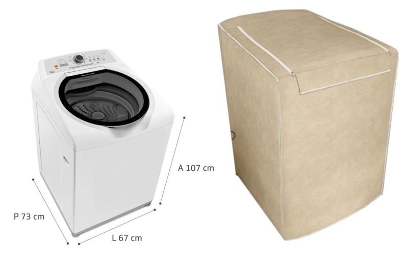 Capa Máquina Lavar Lavadora Brastemp Bwd15a9 15kg Bege
