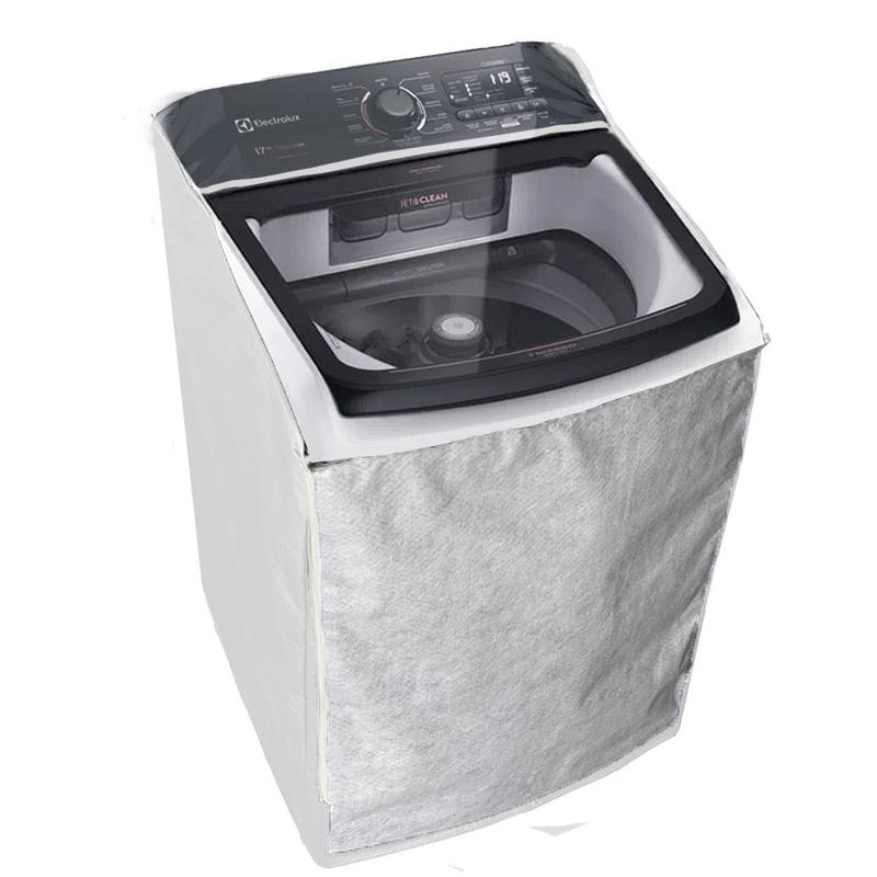 Capa Para Maquina de Lavar Electrolux LEC LEJ LED 13 kg 14 kg Abertura em Ziper Branca
