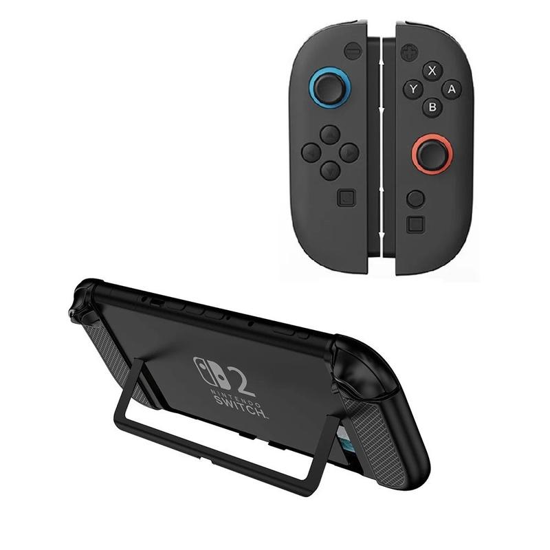 Capa preta case joycon 2 antiaderente nintendo switch 2 silicone proteçao