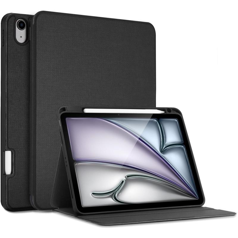 Capa ProCase Slim para iPad Air 6th 11 polegadas (M2) 2024/iPad Air 5 2022/iPad Air 4 de 10,9 polegadas com porta-lápis - preta
