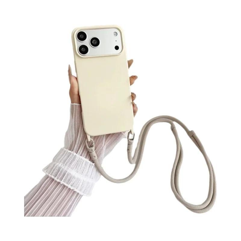 Capa Protetora Antichoque Para iPhone 17 pro Max 16 Air Com Cordão De Pescoço Transversal E Alça