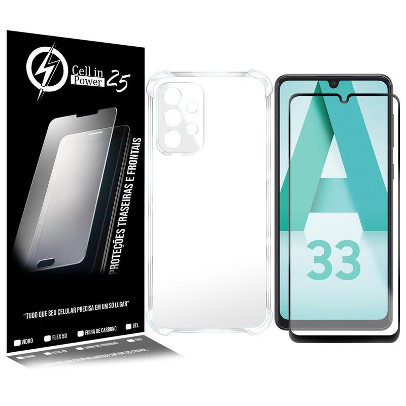 Capinha + Película Full 3d NOVO compativel Galaxy A33 5G A336 6.4 - Cell In Power25
