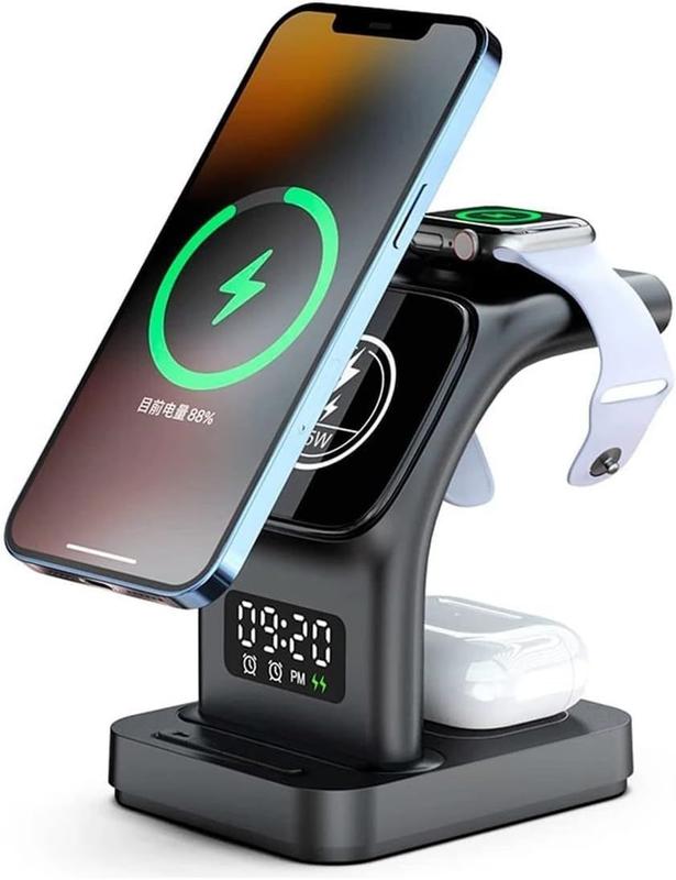 Carregador sem Fio 3 em 1! Compatível com Apple iPhone/iWatch/Pods, iPhone 15 14,13,12,11 (Pro, Pro Max)/XS/XR/XS/X/8 (P