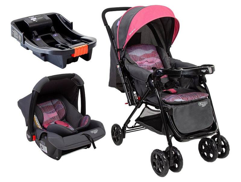 Carrinho de Bebê Reverse Rosa Travel System Trio Cosco Kids