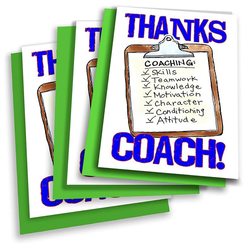 Cartões de Agradecimento Play Strong Thanks Coach Pacote com 3 Unidades 5x7"
