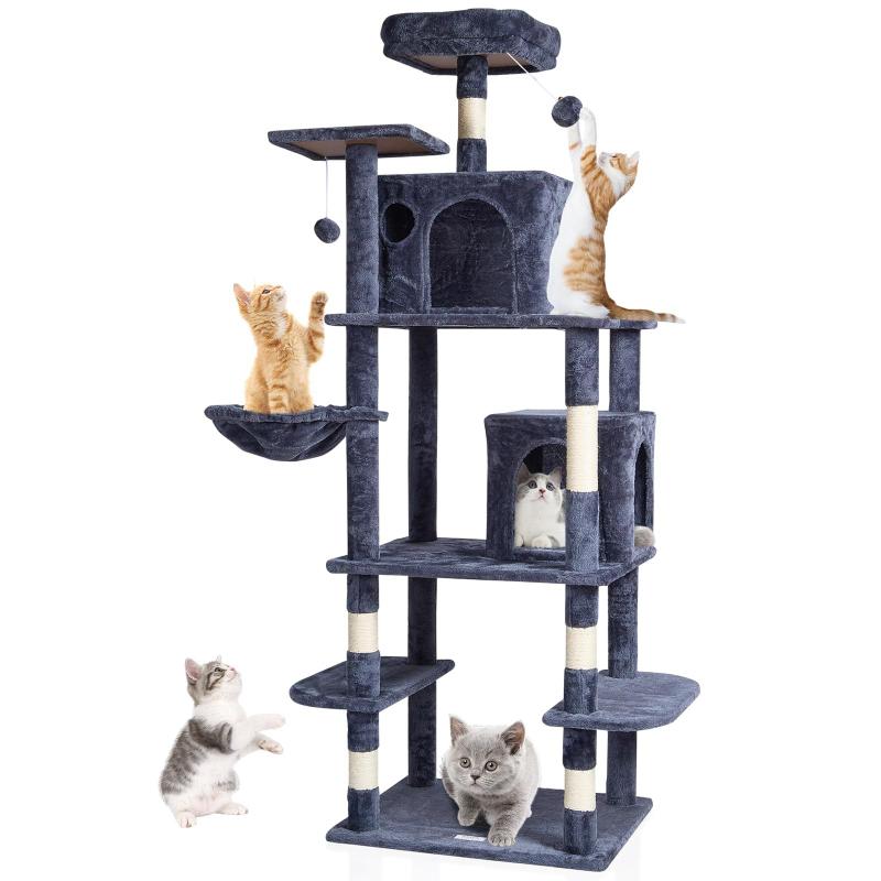 Cat Tree VEVOR de 68,5 polegadas com 2 postes de sisal para condomínios Cat