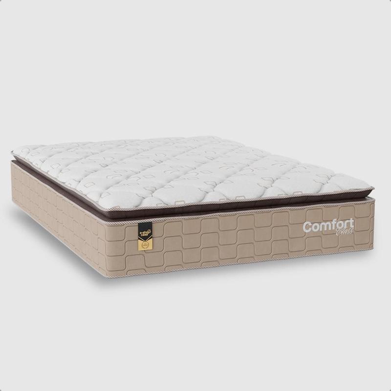 Colchão Casal Comfort Class Pillow Top 28x138x188cm - Bege - e-Shop Casa