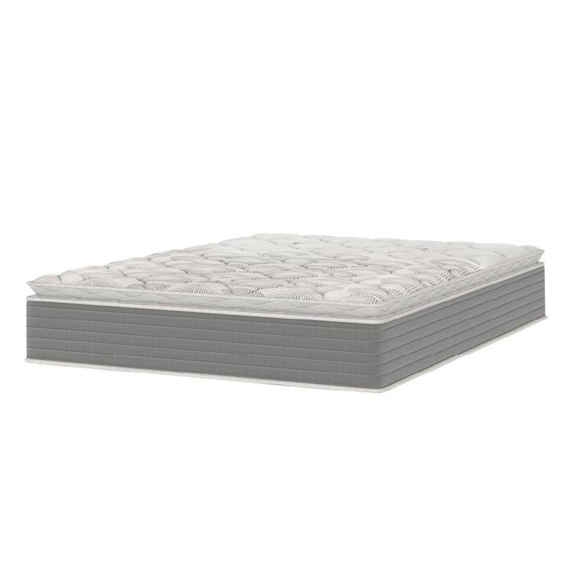 Colchão Casal Molas Ensacadas Pillow Top 138x188x25cm Martino Cinza Umaflex Cinza