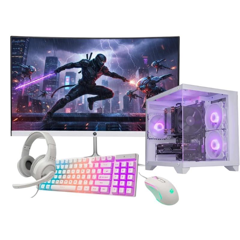 Computador Gamer Intel Core i9 11ª Geração 32gb Ram Ssd 960gb Rtx 2060 Tela 23" Curva Gabinete Aquário RGB - Branco