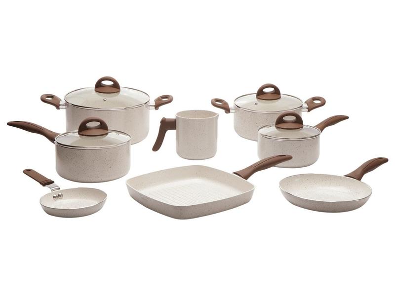 Conjunto de Panelas 8 Peças Antiaderente Ceramic Life Smart Plus Vanilla 4791105 Brinox