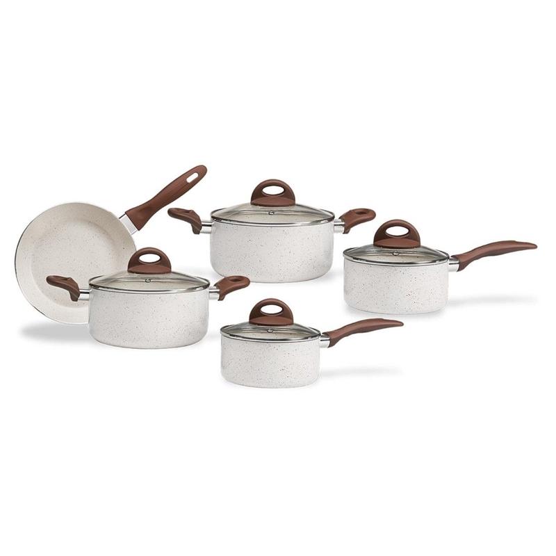 Conjunto de Panelas Ceramic Life Smart Plus Brinox com 5 Peças Vanilla