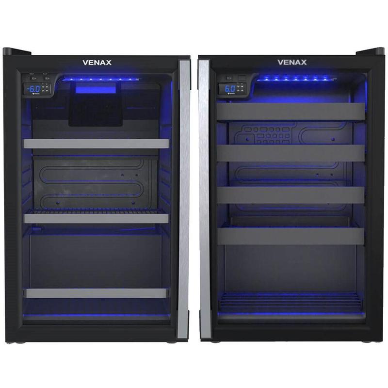 Conjunto Venax Cervejeira Blue e Adega Piubella 100 Litros preto fosco Porta Invertida 220V