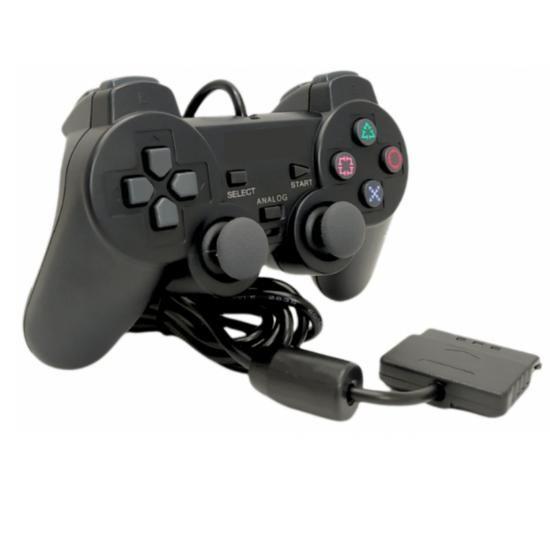 Controle Compativel Com Play 2 Com Fio Ps2 Manete Sem Fio Cor Preto