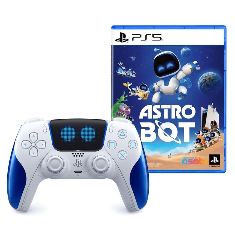 Controle PS 5 sem fio DualSense Astro Bot Edição Especial