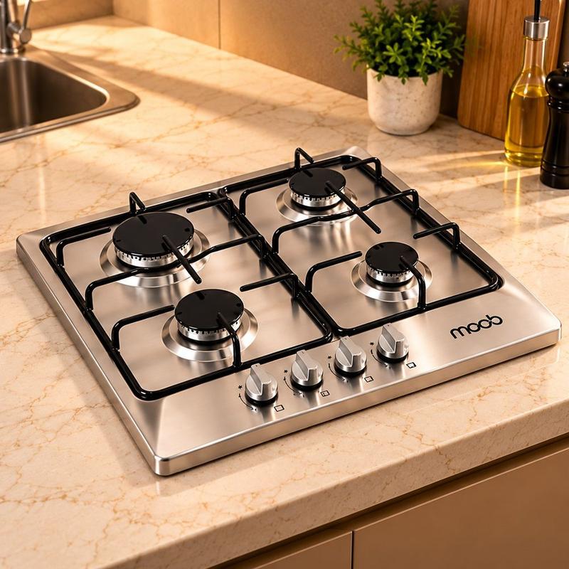 Cooktop 4 Bocas Acendimento Automático Bivolt Aço Inox Moob