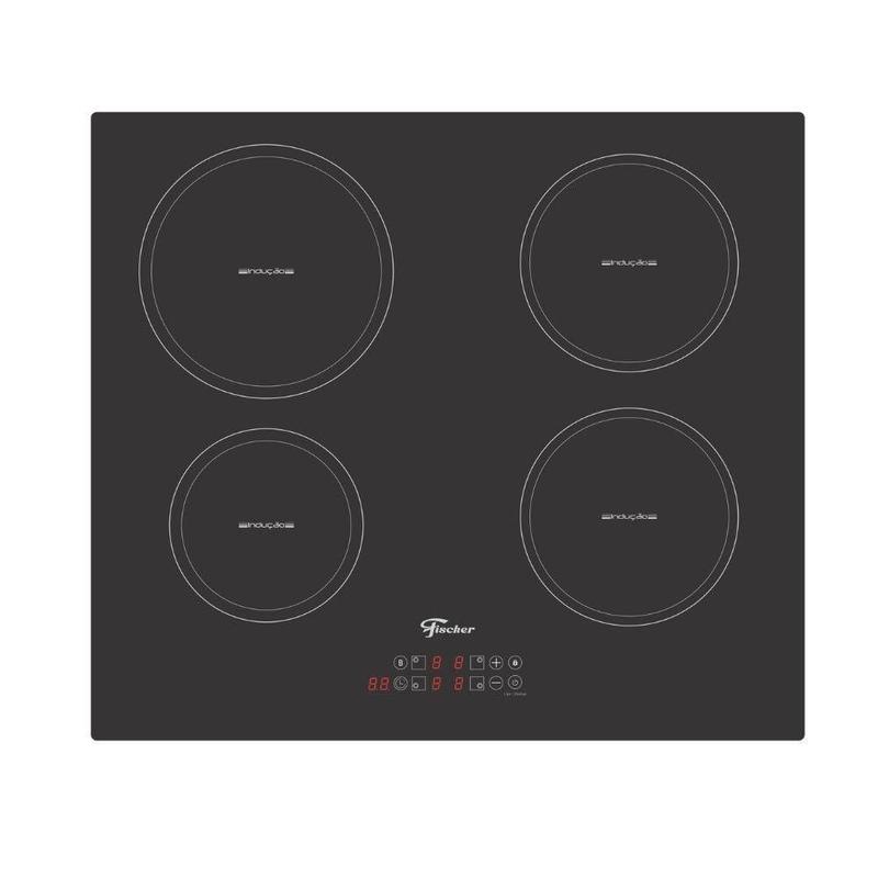 Cooktop de Indução Fischer 4 Bocas Vitrocerâmico com Painel Digital Touch Preto 220V