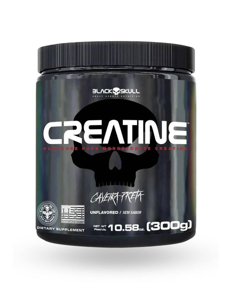 Creat ine Mon ohidratada Black Skull 300g Original Aux ílio no Desempenho Físico