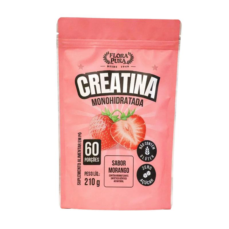 Creatina monohidratada sabor morango 210g fp