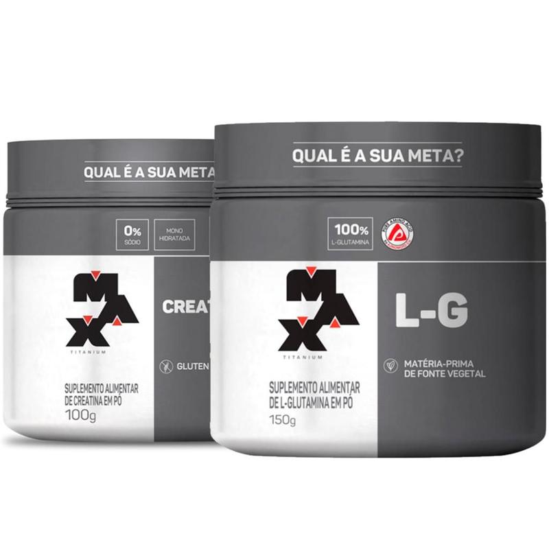 Creatina Pura 100g + Glutamina Pura 150g Max Titanium