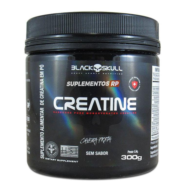 Creatina Pura Monohidratada Creatine Linha Caveira Preta Black Skull 300g