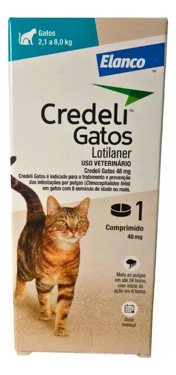 Credeli Antipulgas Para Gatos 2,1kg A 8kg Com 1 Comprimido