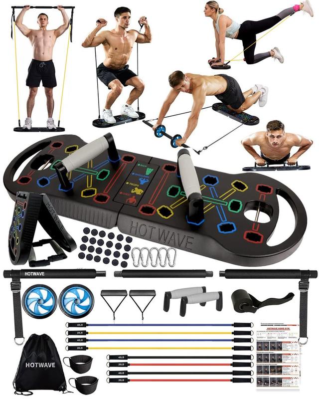 Equipamento de ginástica portátil HOTWAVE com 18 acessórios de ginástica