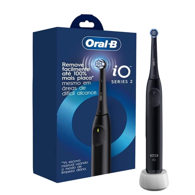 ORAL-B Escova de Dente Elétrica iO2, Sensor de Pressão, Cabeça Redonda