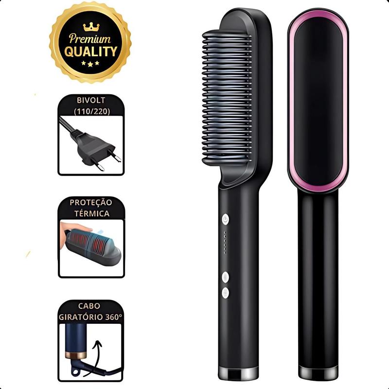 Escova Secadora Profissional 3 Em 1 110V/220V Cor Preto