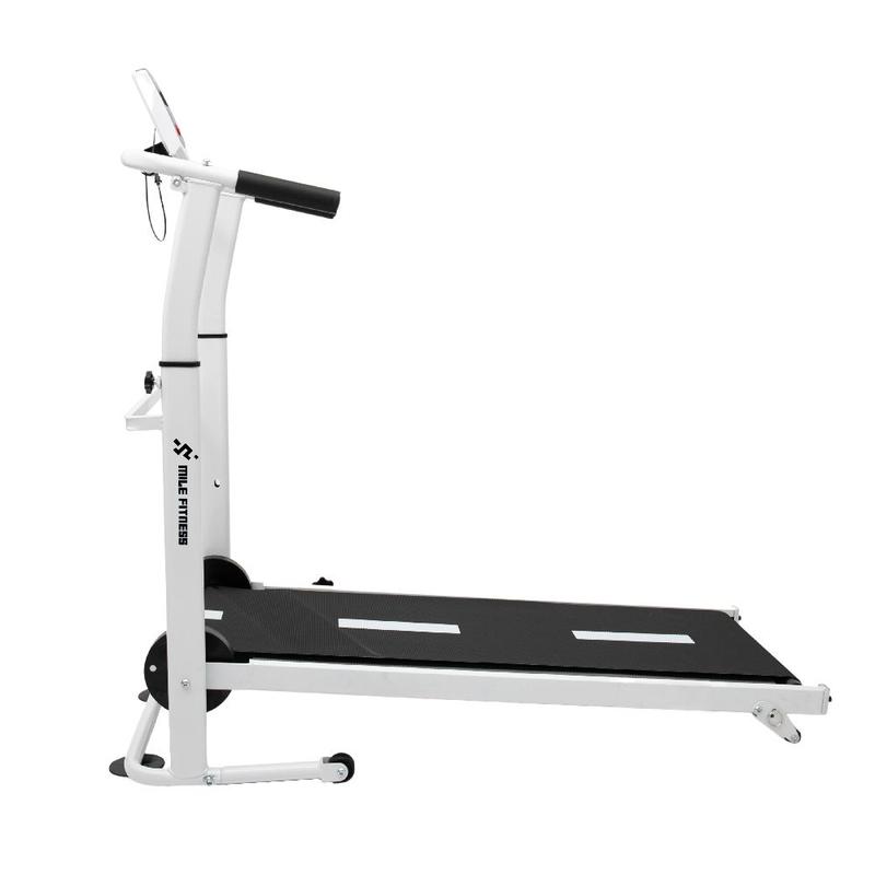 Esteira Mecânica de Caminhada Self Machine com Display Mile Fitness Ergometrica Academia Equilíbrio Constância Branca