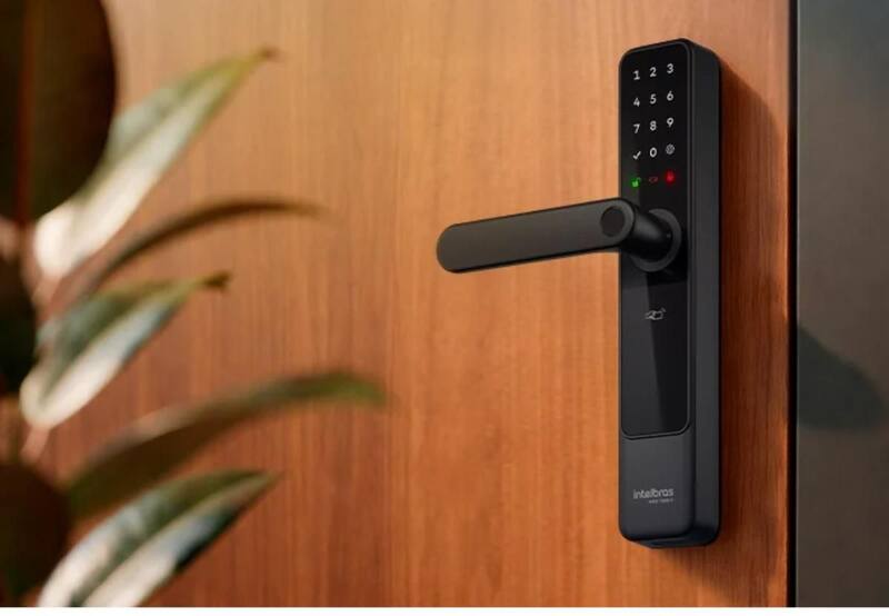 Fechadura dig mfd7000 d embutir maçaneta senha/tag/biometria