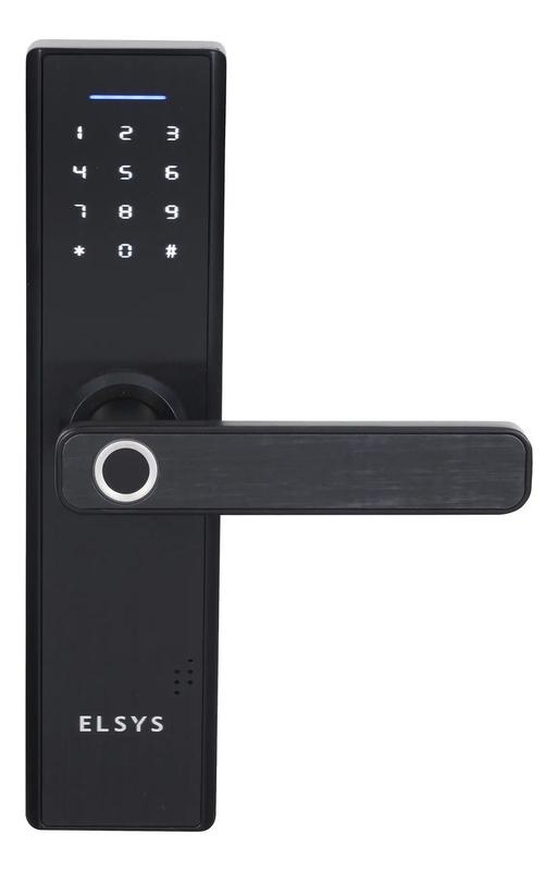 Fechadura Digital Embutir Biometria Senha Preto - Elsys