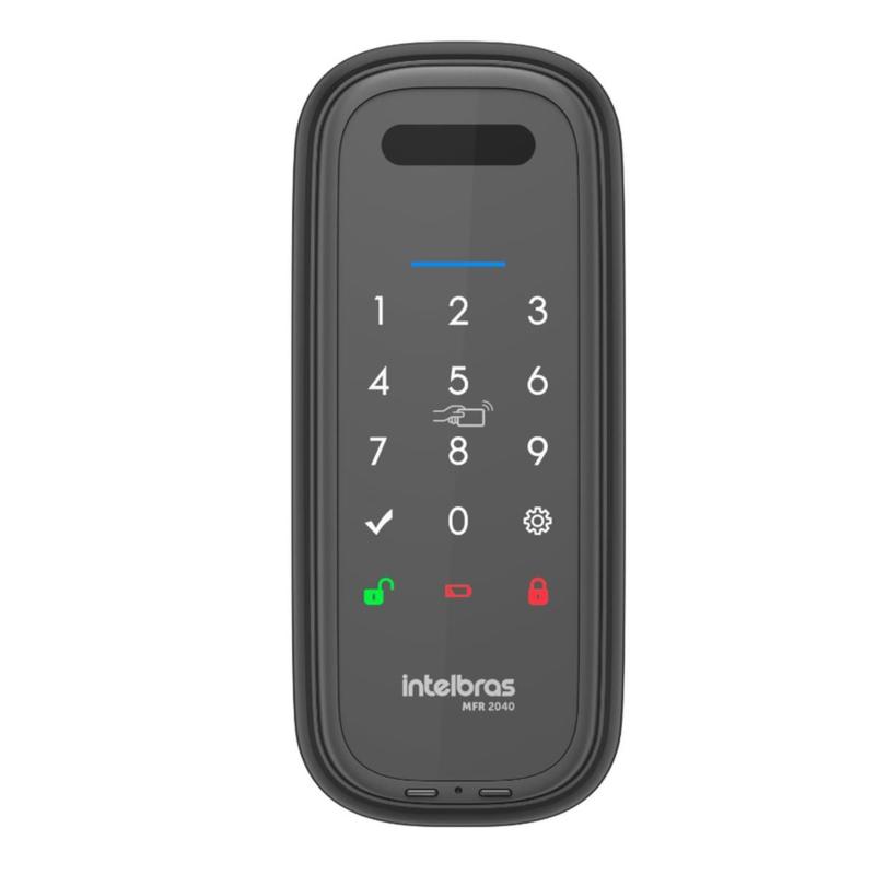 Fechadura inteligente de sobrepor mfr 2040 cinza intelbras