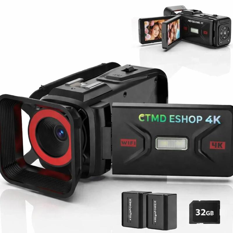 Filmadora 4K ULTRA HD WebCam Tela 3 Zoom 18x 64MPX Bateria + Cartão 32GB Wlfi